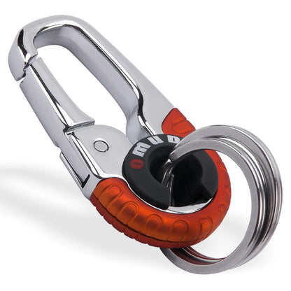 "Stylish & Durable 2-Piece Car Keychain Hook Set: Stainless Steel Buckle Carabiner"