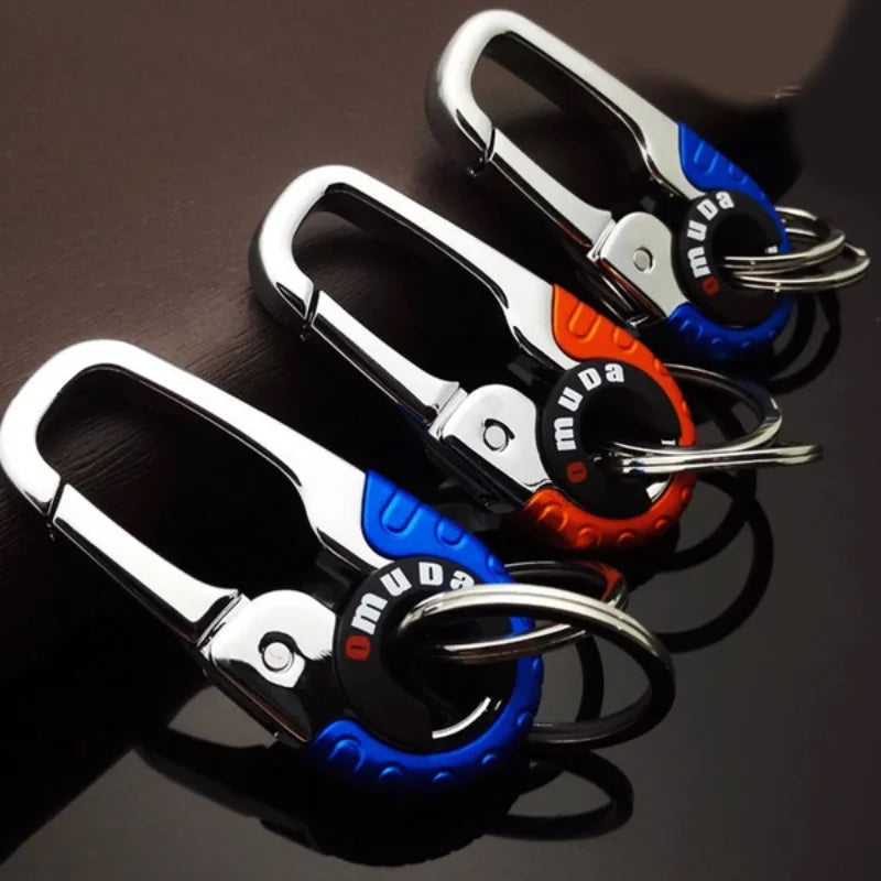 "Stylish & Durable 2-Piece Car Keychain Hook Set: Stainless Steel Buckle Carabiner"