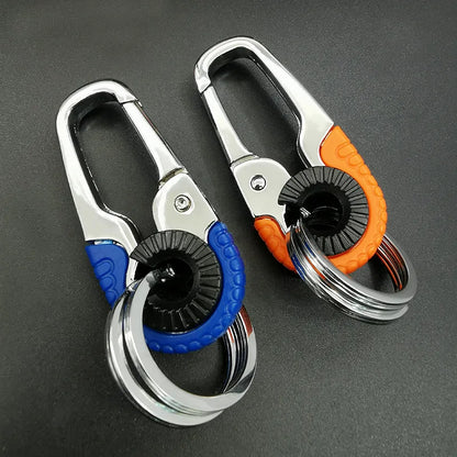 "Stylish & Durable 2-Piece Car Keychain Hook Set: Stainless Steel Buckle Carabiner"