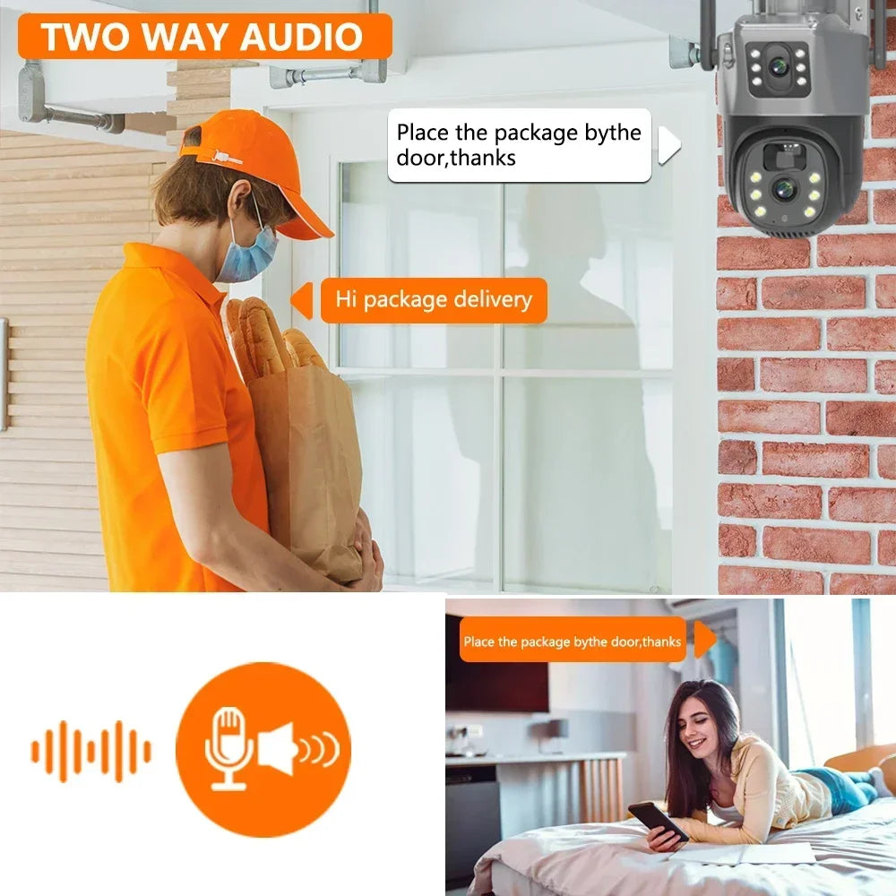 4K Dual Lens 8MP Wifi Solar CCTV Camera System 10CH Wireless  PTZ  Kit
