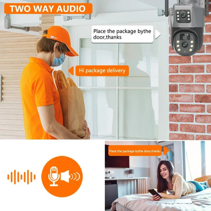 4K Dual Lens 8MP Wifi Solar CCTV Camera System 10CH Wireless  PTZ  Kit