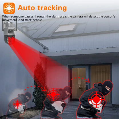 4K Dual Lens 8MP Wifi Solar CCTV Camera System 10CH Wireless  PTZ  Kit