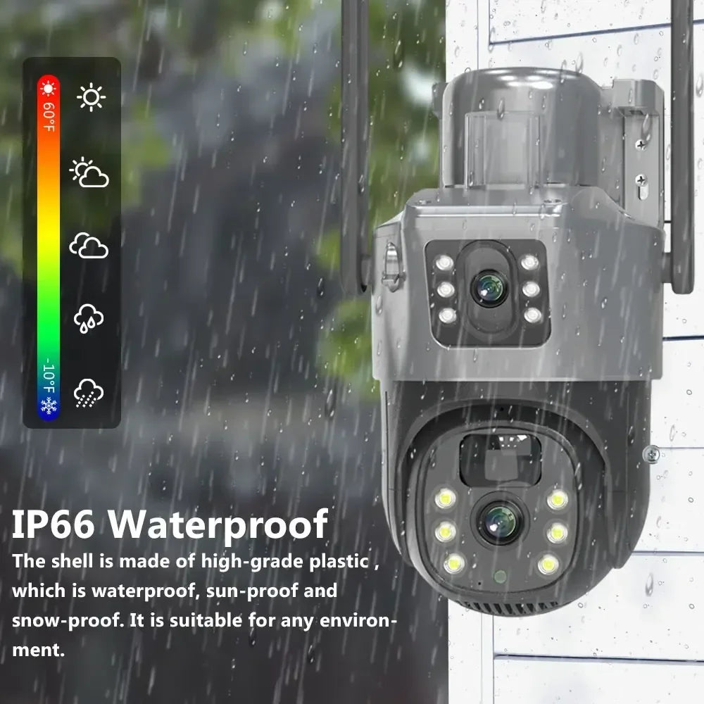 4K Dual Lens 8MP Wifi Solar CCTV Camera System 10CH Wireless  PTZ  Kit
