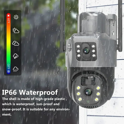 4K Dual Lens 8MP Wifi Solar CCTV Camera System 10CH Wireless  PTZ  Kit