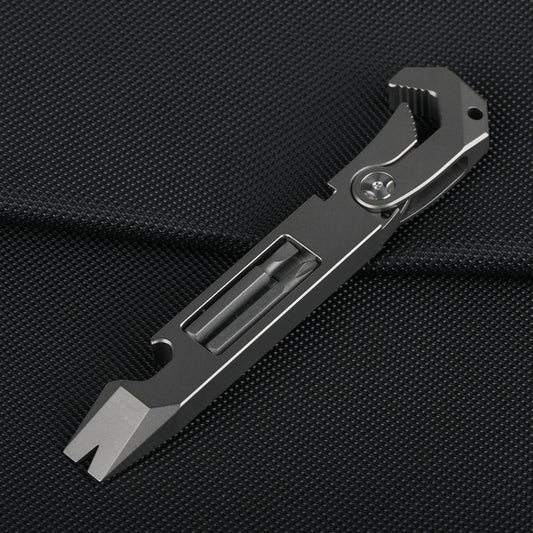 Titanium Alloy EDC Pocket Multi-function Crowbar Driver Wrench Tool Unpacker Bottle Opener Outdoor Equipment