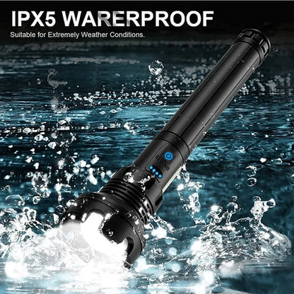 "Illuminate Your World: 90000 Lumens XHP90 LED Tactical Flashlight - Power & Precision"