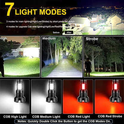 "Illuminate Your World: 90000 Lumens XHP90 LED Tactical Flashlight - Power & Precision"