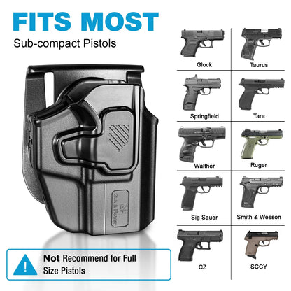 Universal Polymer OWB Holster for Glock/Taurus/Springfield/TARA/Walther/Ruger/S&W/Sig Sauer/CZ/SCCY Compatible with red dot