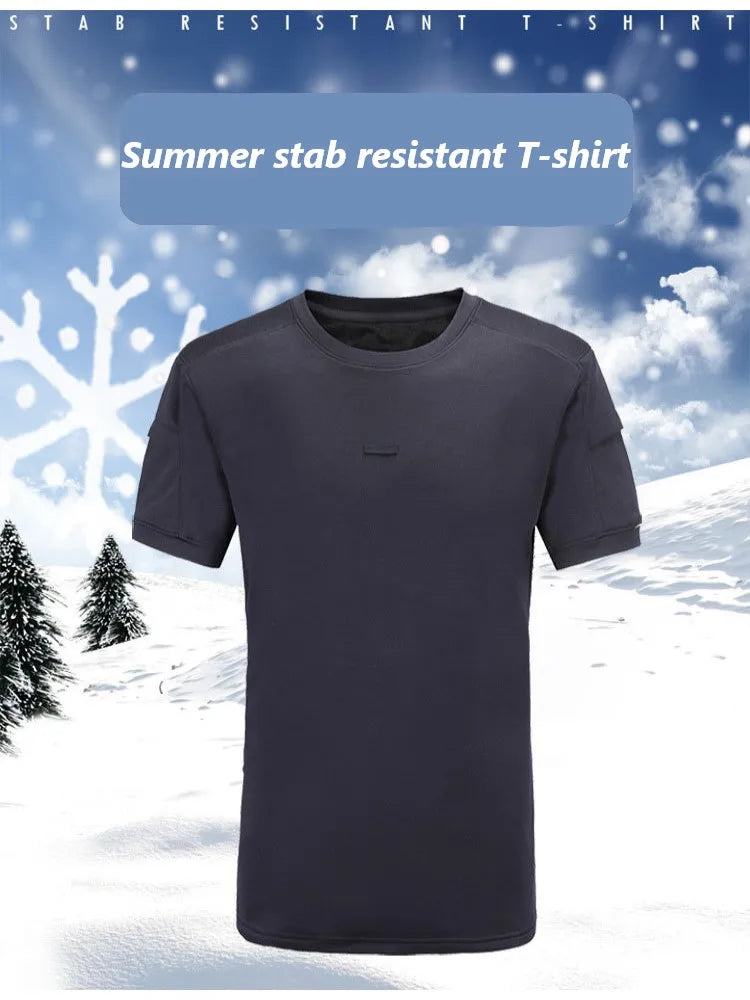 "Xions' Guard Pro: Ultimate All-Seasons Stab-Resistant Tactical T-Shirt"