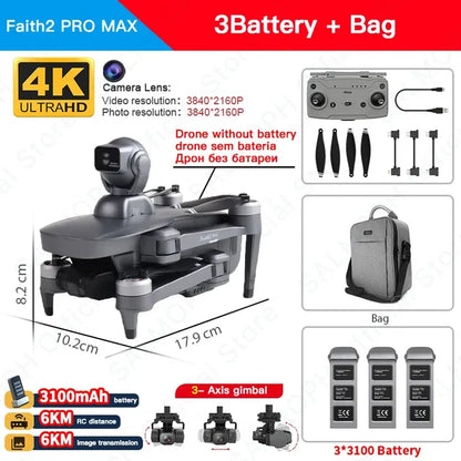 C-FLY Faith2 Pro Drone 4K Professional 3-Axis Gimbal 5G Wifi GPS FPV