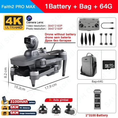 C-FLY Faith2 Pro Drone 4K Professional 3-Axis Gimbal 5G Wifi GPS FPV