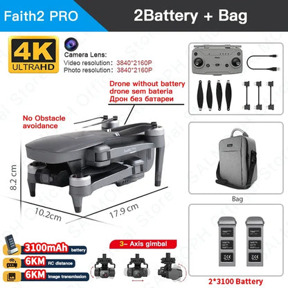 C-FLY Faith2 Pro Drone 4K Professional 3-Axis Gimbal 5G Wifi GPS FPV