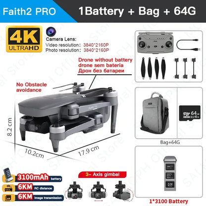 C-FLY Faith2 Pro Drone 4K Professional 3-Axis Gimbal 5G Wifi GPS FPV