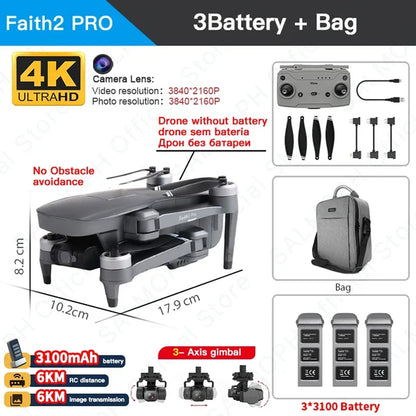 C-FLY Faith2 Pro Drone 4K Professional 3-Axis Gimbal 5G Wifi GPS FPV