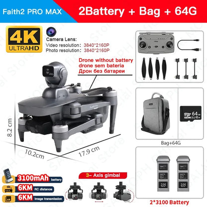 C-FLY Faith2 Pro Drone 4K Professional 3-Axis Gimbal 5G Wifi GPS FPV
