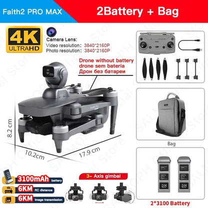 C-FLY Faith2 Pro Drone 4K Professional 3-Axis Gimbal 5G Wifi GPS FPV