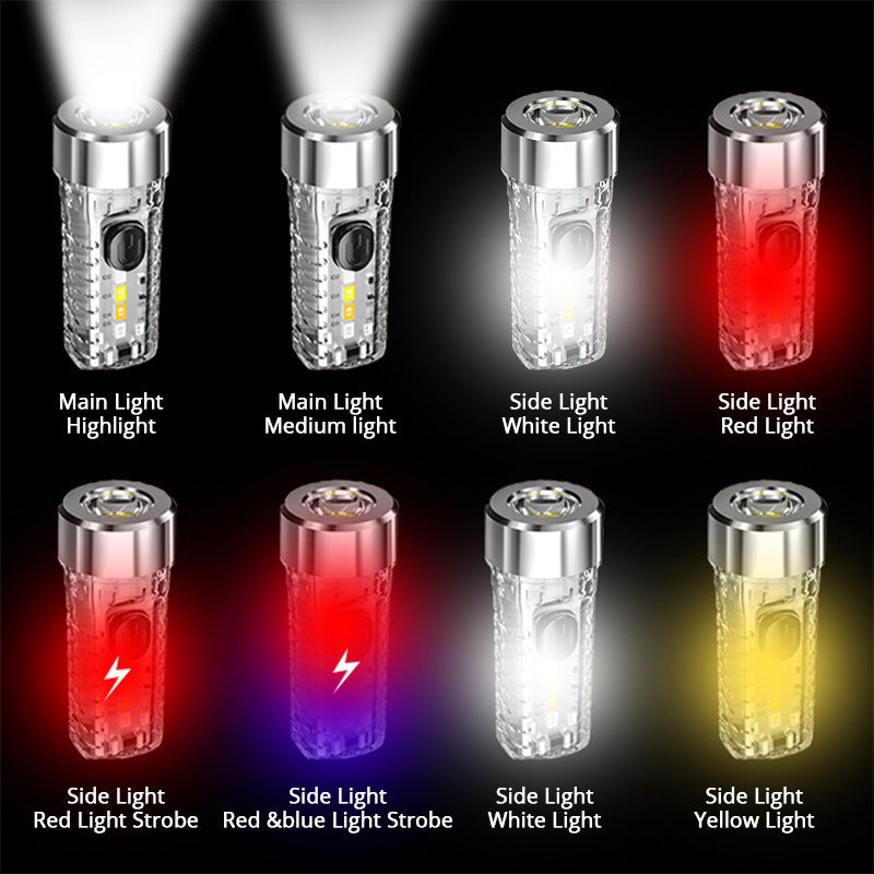 Mini Luminous Multi-Function Red And Blue Flashlight