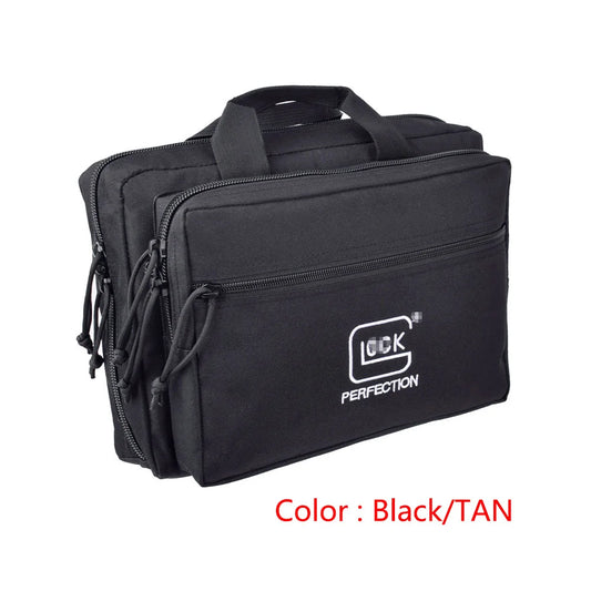 "Tactical Dual Gun Range Bag: Universal Handgun Storage and Transport Solution"