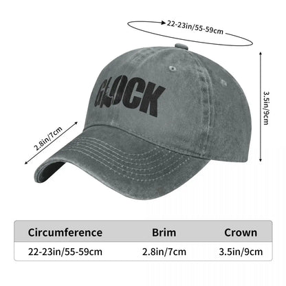 "Aim for Style: Distressed Denim Glock Tactical Shooting Baseball Caps"