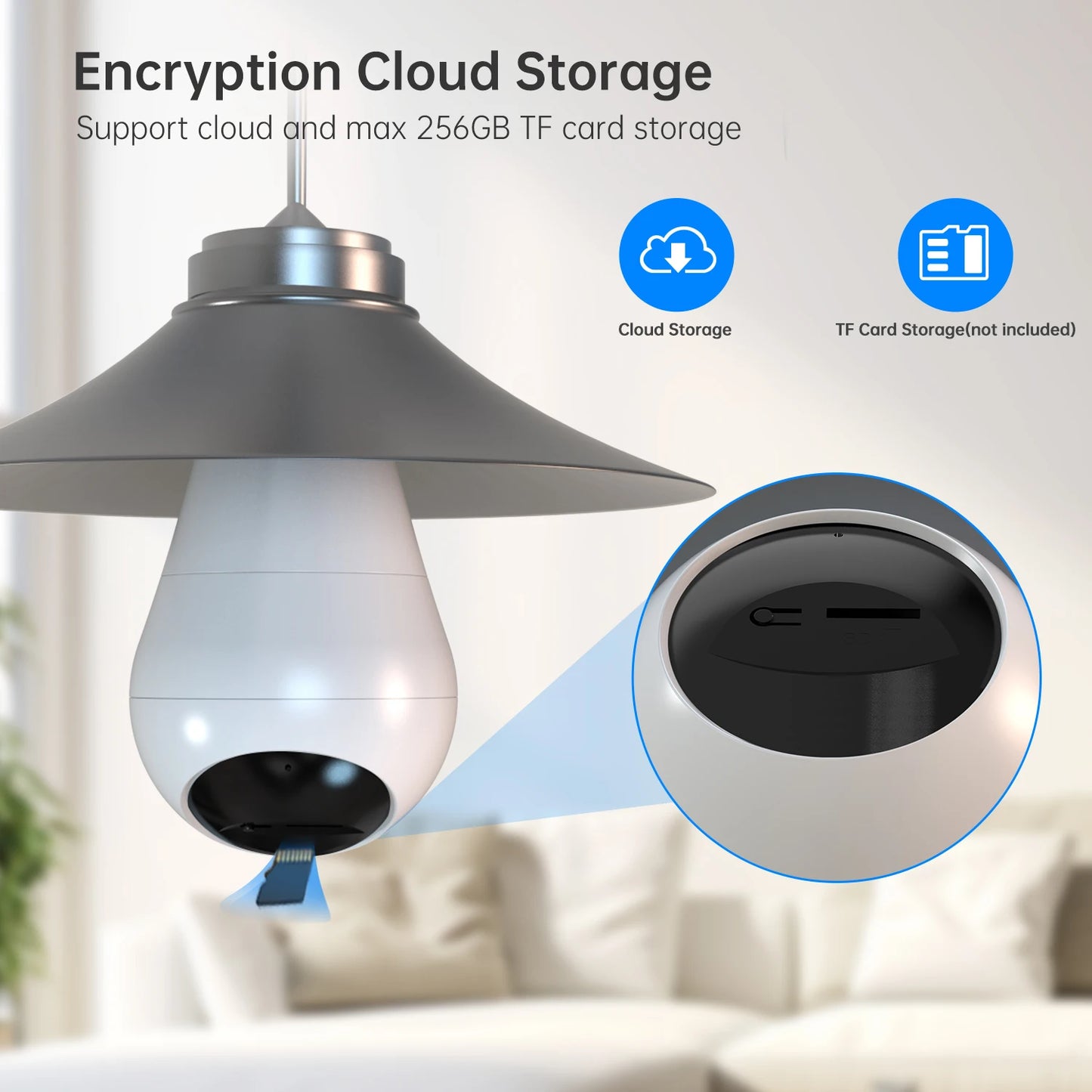 JOOAN 3MP PTZ IP Camera 2.4G Wifi E27 Bulb Surveillance Camera  Home Color Night AI Tracking Security Camera Smart Baby Monitor