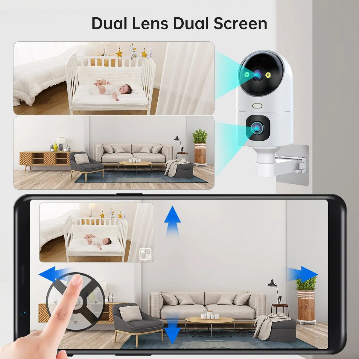 10X Zoom Dual Lens Auto Tracking WiFi CCTV Camera