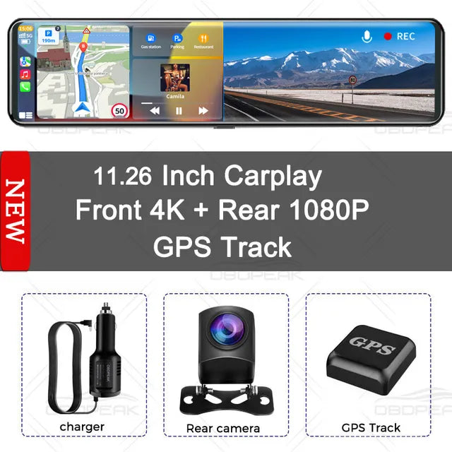 "K4 11.26" Carplay & Android Auto Enabled Dash Cam: Ultimate Driving Assistant"