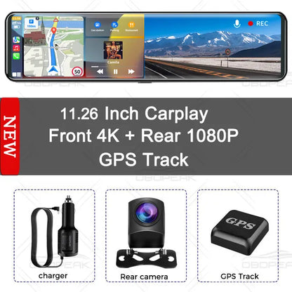 "K4 11.26" Carplay & Android Auto Enabled Dash Cam: Ultimate Driving Assistant"