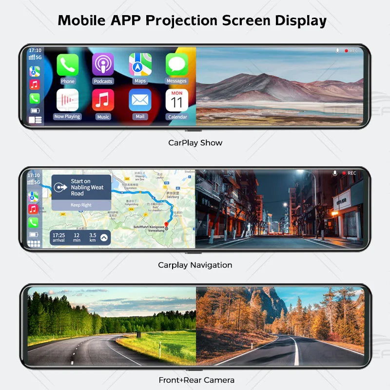 "K4 11.26" Carplay & Android Auto Enabled Dash Cam: Ultimate Driving Assistant"