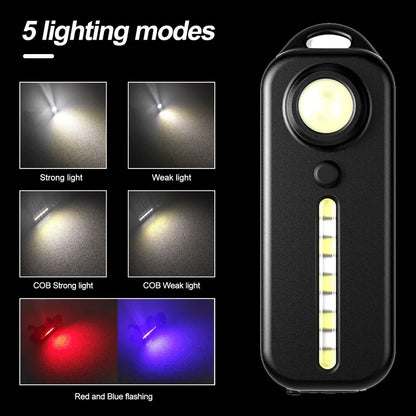 Shoulder Light with Clip USB Rechargeable Flashlights Warning Safety Torch
