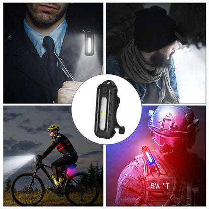 Shoulder Light with Clip USB Rechargeable Flashlights Warning Safety Torch