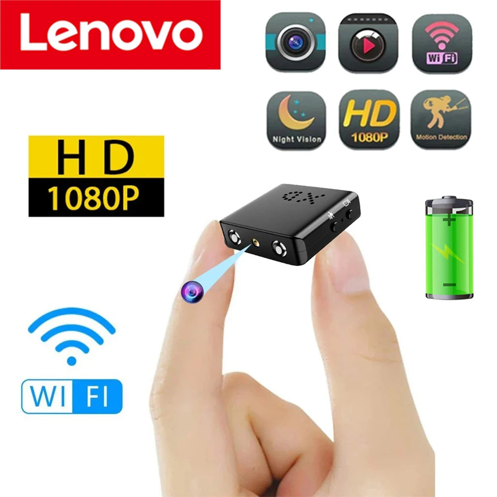 Lenovo XD Full HD 1080p Mini Secret Camera WiFi Night Vision Camera IR-CUT Home Security Camera HD Video Recorder Waterproof