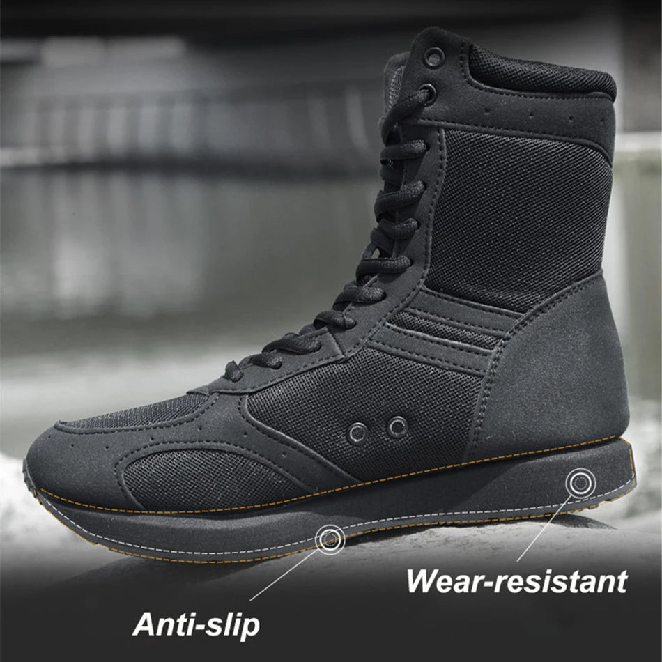 Men's Military Outdoor Desert Combat Tactic Mid-calf Boots Men Snow Tactical Hiking Boots Ultra-light Hiking Combat Ankle Boots