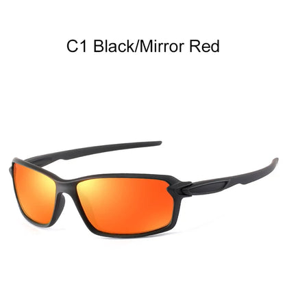 Men's Sports Sunglasses Polarized Cool Mirror Lens Square Driving Shades Outdoor Fishing Sun Glasses With Free Box