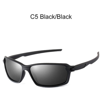 Men's Sports Sunglasses Polarized Cool Mirror Lens Square Driving Shades Outdoor Fishing Sun Glasses With Free Box