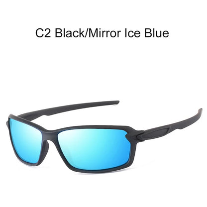 Men's Sports Sunglasses Polarized Cool Mirror Lens Square Driving Shades Outdoor Fishing Sun Glasses With Free Box