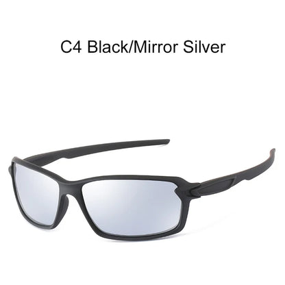 Men's Sports Sunglasses Polarized Cool Mirror Lens Square Driving Shades Outdoor Fishing Sun Glasses With Free Box