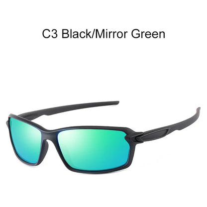 Men's Sports Sunglasses Polarized Cool Mirror Lens Square Driving Shades Outdoor Fishing Sun Glasses With Free Box