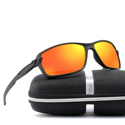 Men's Sports Sunglasses Polarized Cool Mirror Lens Square Driving Shades Outdoor Fishing Sun Glasses With Free Box