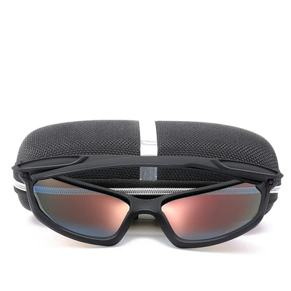 Men's Sports Sunglasses Polarized Cool Mirror Lens Square Driving Shades Outdoor Fishing Sun Glasses With Free Box