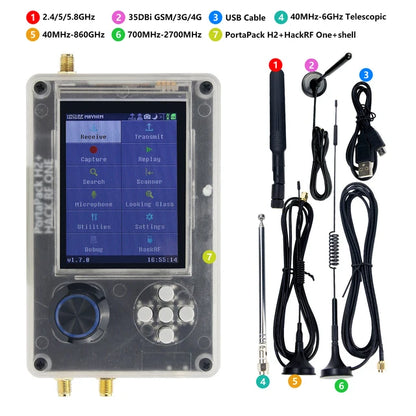 Upgraded HackRF One R9 with PortaPack H2 - Enhanced SDR Capabilities from 1MHz to 6GHz