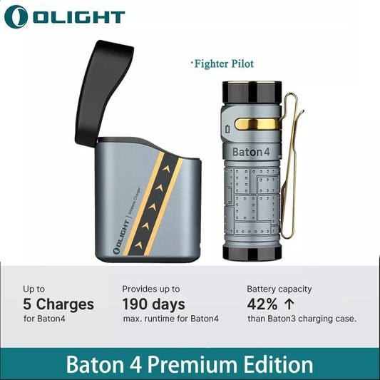 Olight Baton 4 Premium Edition Fighter Pilot  Rechargeable EDC Flashlight 1300 Lumens