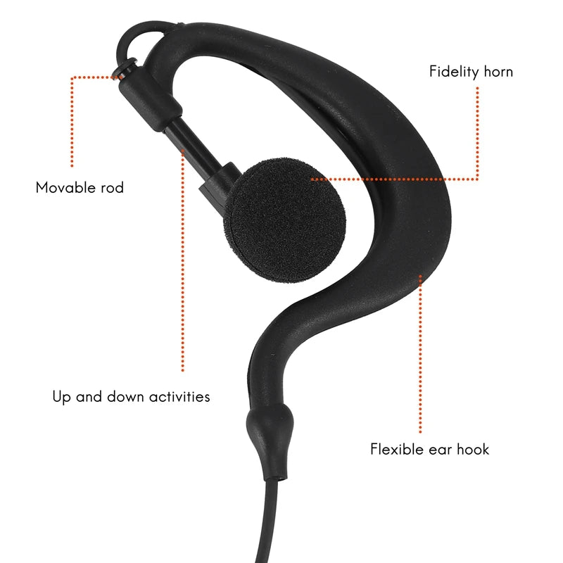 PTT MIC G Shape Earpiece Headset for Sepura STP8000 Walkie Talkie Ham Radio Hf Transceiver Handy C1035A