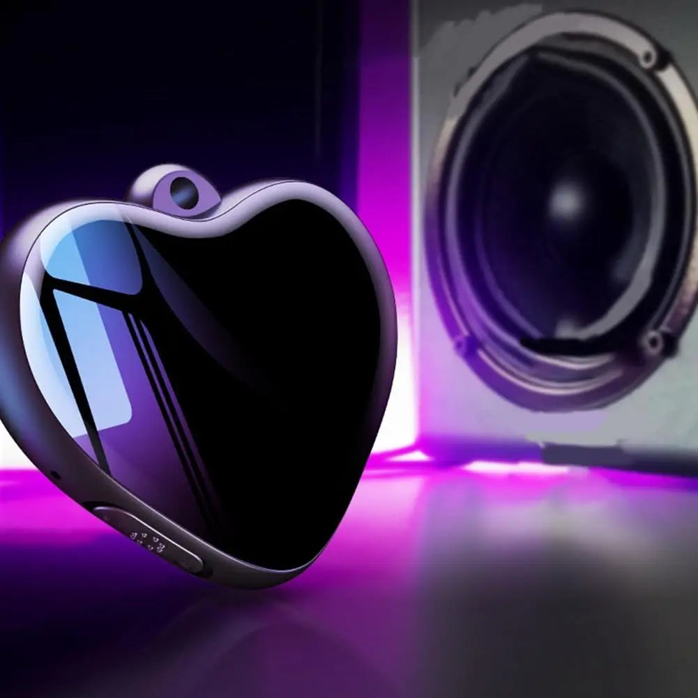 Heart Shape Voice Activated Recorder Timing Micro Recording Pendant Mini Voice Recorder HD Noise Reduction Audio Sound Recorder