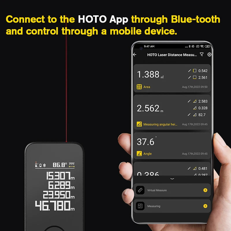 LED Display Intelligent Digital Laser Tape Measuring Range Finder