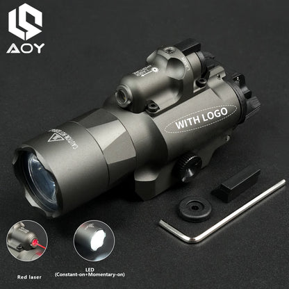 Tactical X400V Red Laser+LED White Flashlight Constant/Momentary X400U X400 Metal Hanging Scout Light Hunting Accessory