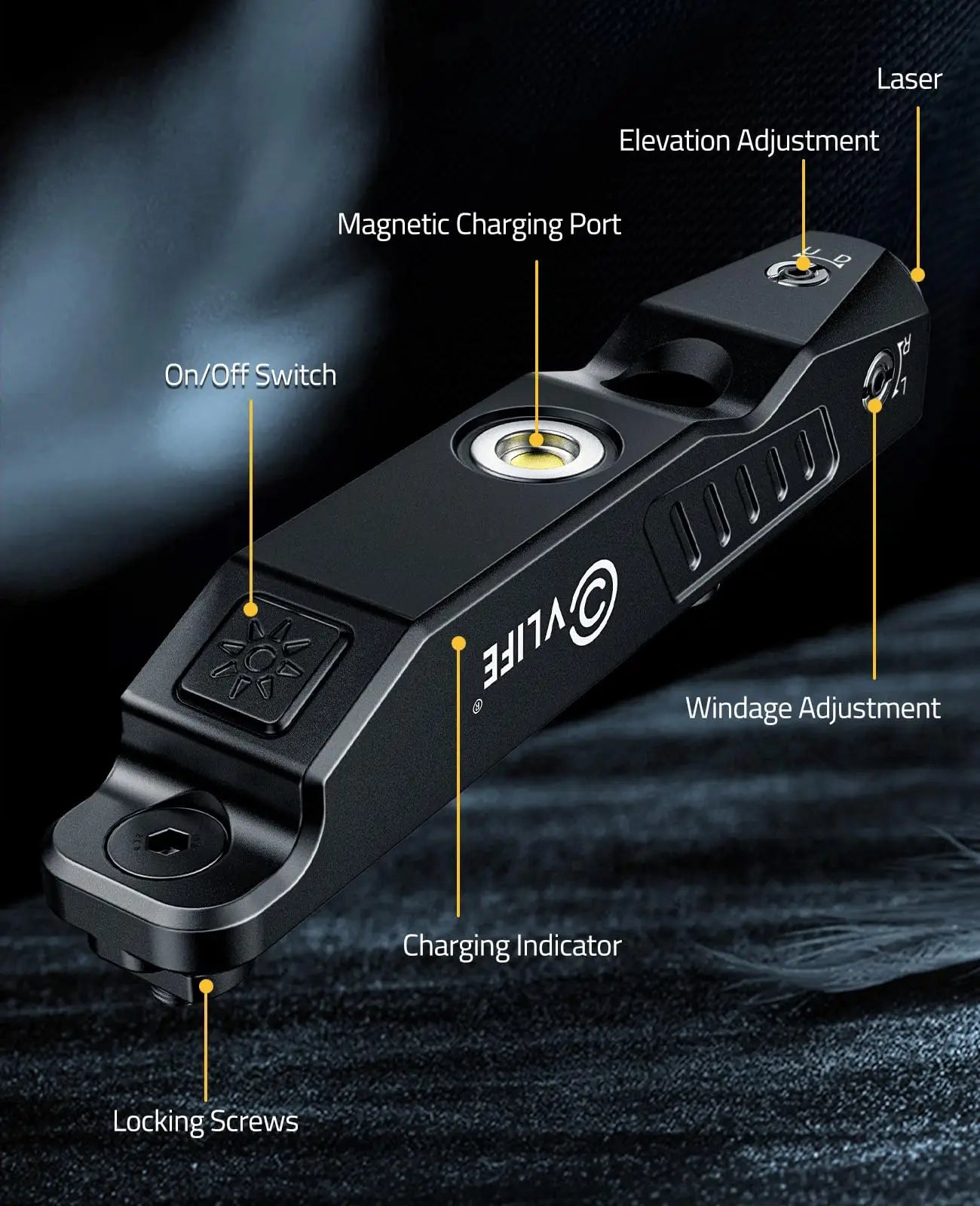 CVLIFE Tactical Green Laser Sight Rifle Compact Low Profile Sights Compatible with M-Lok Picatinny Rail Rechargeable Strobe Mode