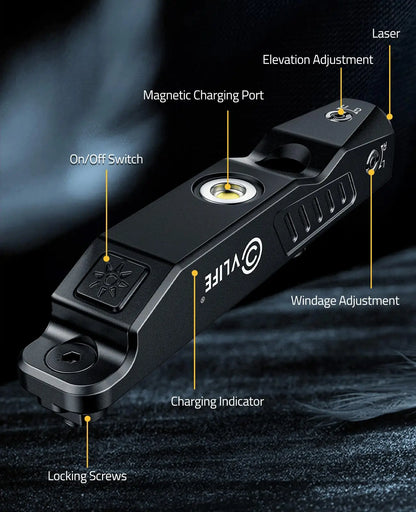 CVLIFE Tactical Green Laser Sight Rifle Compact Low Profile Sights Compatible with M-Lok Picatinny Rail Rechargeable Strobe Mode