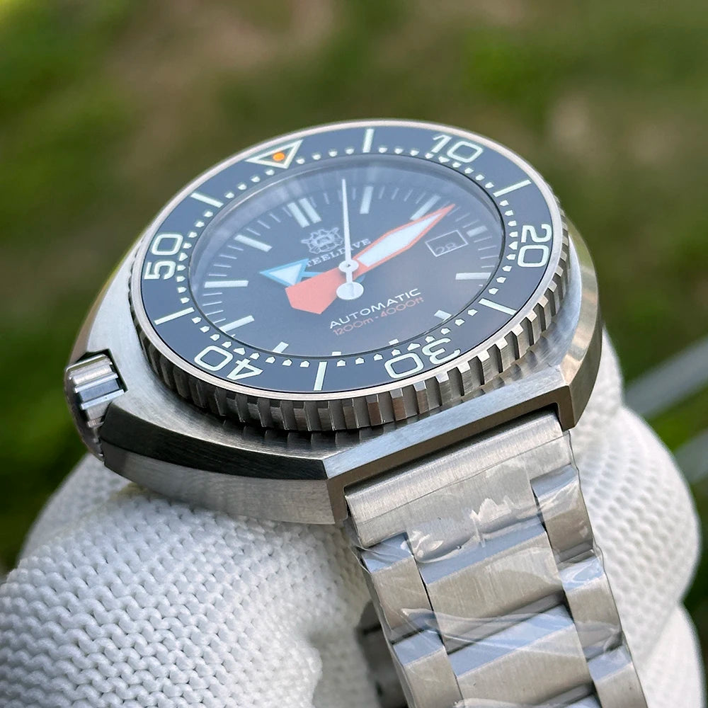 STEELDIVE SD1985 Japan Movement 1200M Waterproof Left-Crown Watch Sapphire Glass Automatic Mechanical Diving Date Watch for Men