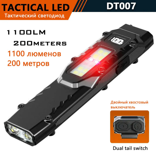 Xion New Tactical Flashlight - Triple-Light Source, Aluminum Alloy Ultra-Thin EDC Rechargeable LED Flashlight
