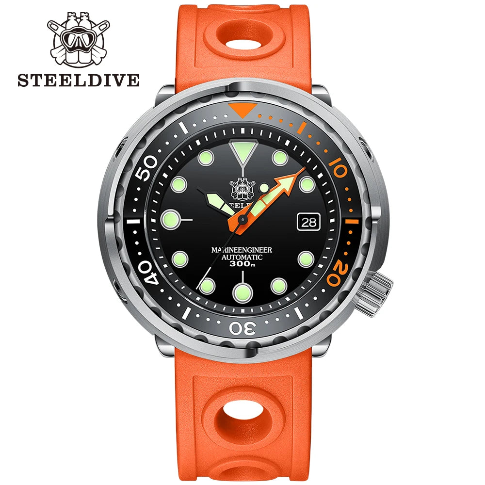 STEELDIVE Brand SD1975C Super Luminous 47.5MM Big Tuna 30Bar Waterproof Luminous NH35 Sports Mechanical Dive Watch For Men
